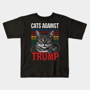 Funny Cats Against Trump Kids T-Shirt